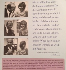 Freundschaft Bachmann Henze